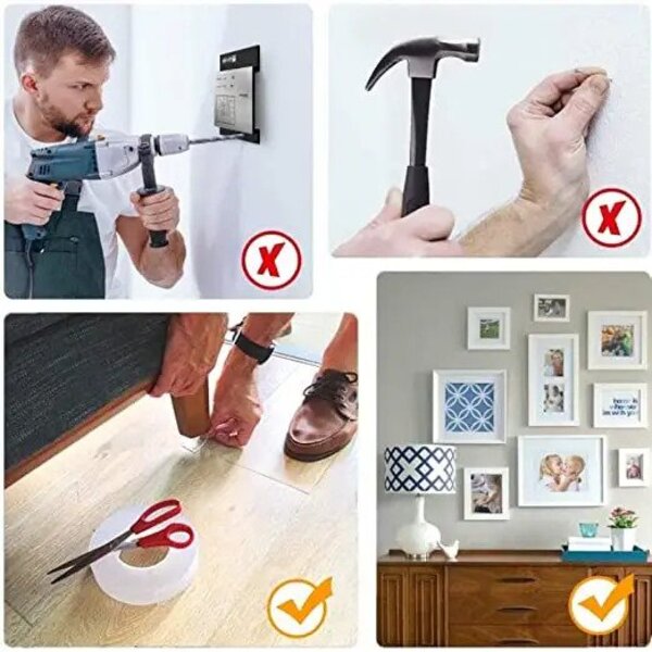 Bandă silicon dublu-adezivă 1+1 - UltraGrip - uită de găurile în suprafețe și lipește orice vrei tu!