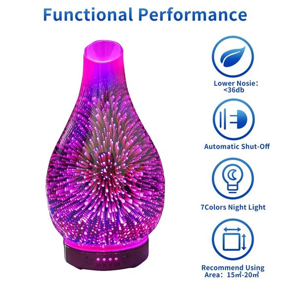 Umidificator + Lampă 3D Premium - Crează o atmosferă grozavă în dormitor!
