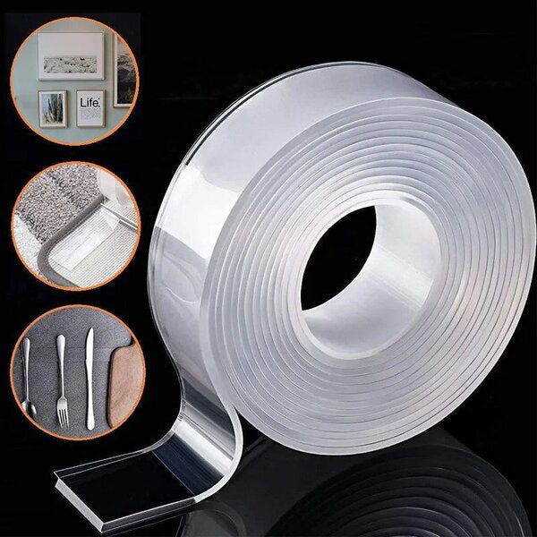 Bandă silicon dublu-adezivă 1+1 - UltraGrip - uită de găurile în suprafețe și lipește orice vrei tu!