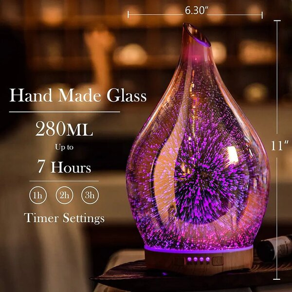 Umidificator + Lampă 3D Premium - Crează o atmosferă grozavă în dormitor!