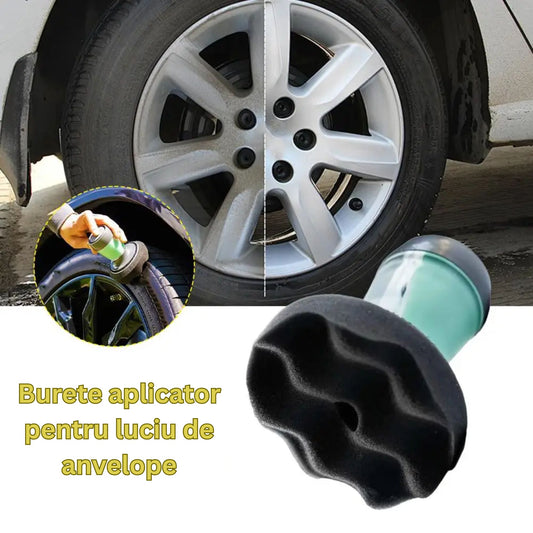 Burete Profesional pentru Luciu de Anvelope cu Recipient de aplicare! 1+1 GRATUIT!