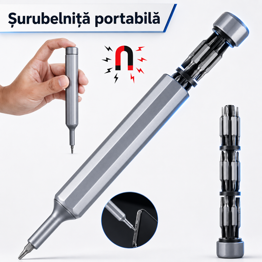Trusă Magnetică de Șurubelnițe de Precizie 39 în 1 – Pentru Electronice și Reparații Fine