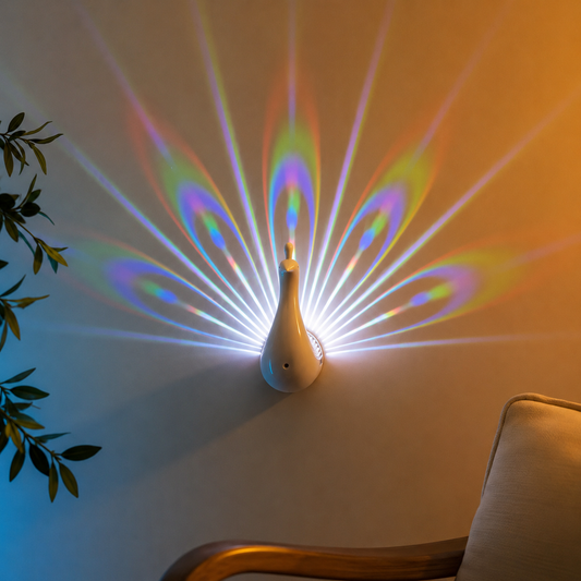 Lampă Elegantă în Formă de Păun – Atmosferă Magică în Orice Cameră