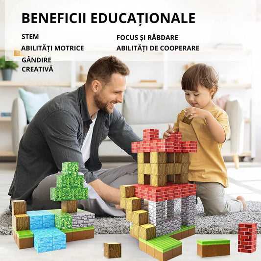 Cuburi Minecraft Magnetice - Creativitatea este esențială pentru copilul tău!