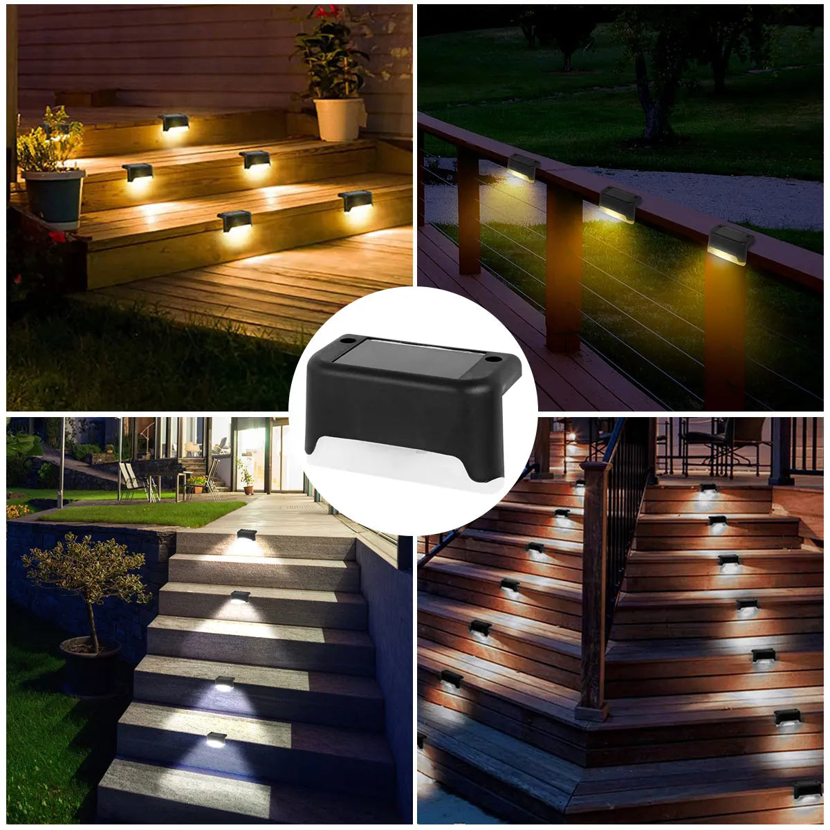Set 4 Lămpi solare lumină caldă cu unghi de 90° - Pentru o casă și curte deosebită!