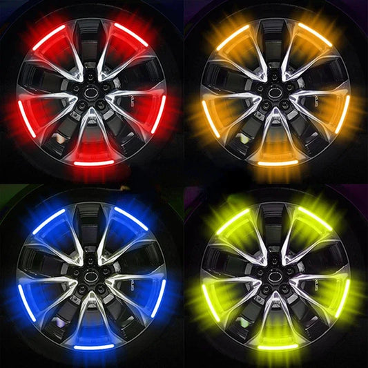 Bandă reflectorizantă decorativă pentru jante SET 20Bucăți – Accesoriu universal pentru mașini, biciclete și motociclete