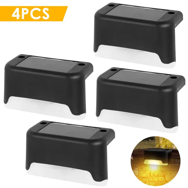 Set 4 Lămpi solare lumină caldă cu unghi de 90° - Pentru o casă și curte deosebită!